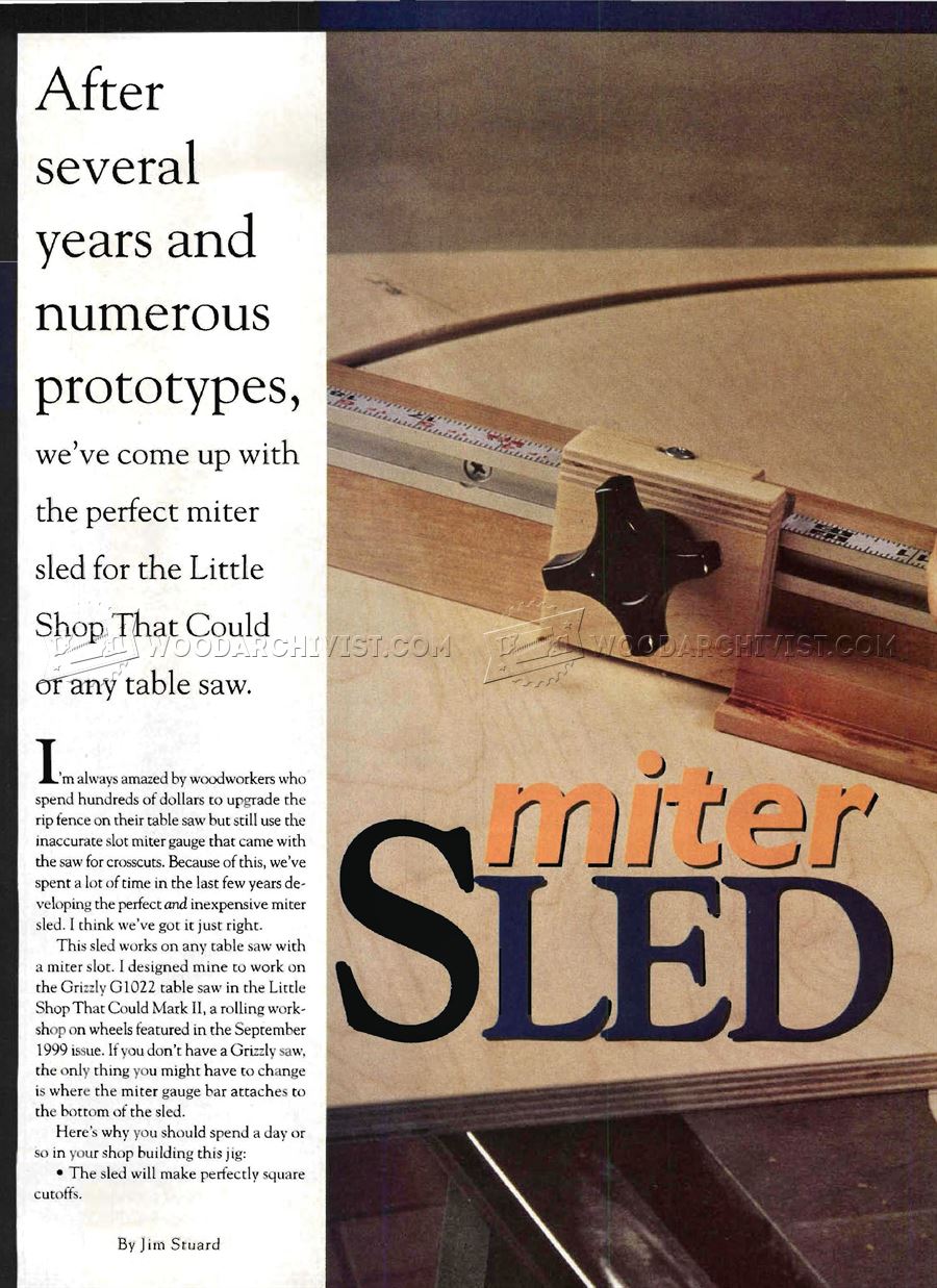 Crosscut Sled Plans