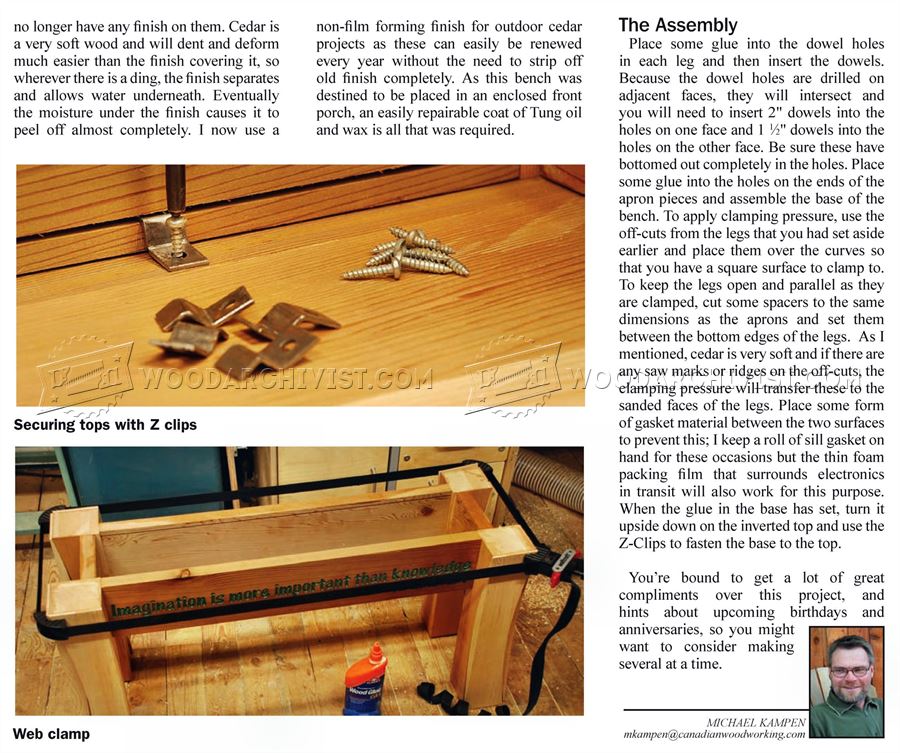 Cedar Garden Bench Plans