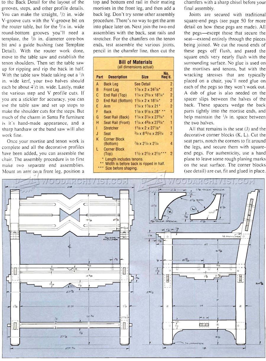 Santa Fe Chair Plans