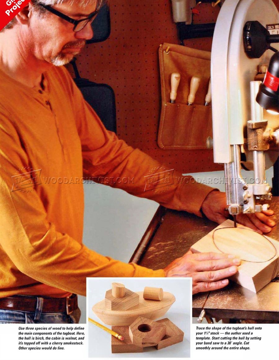 Wooden Tugboat - Wooden Toys Plans