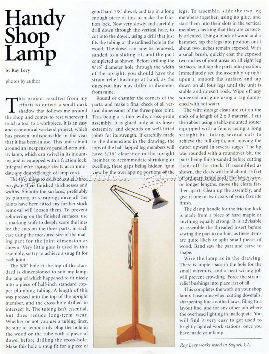 Handy Workshop Lamp Plans