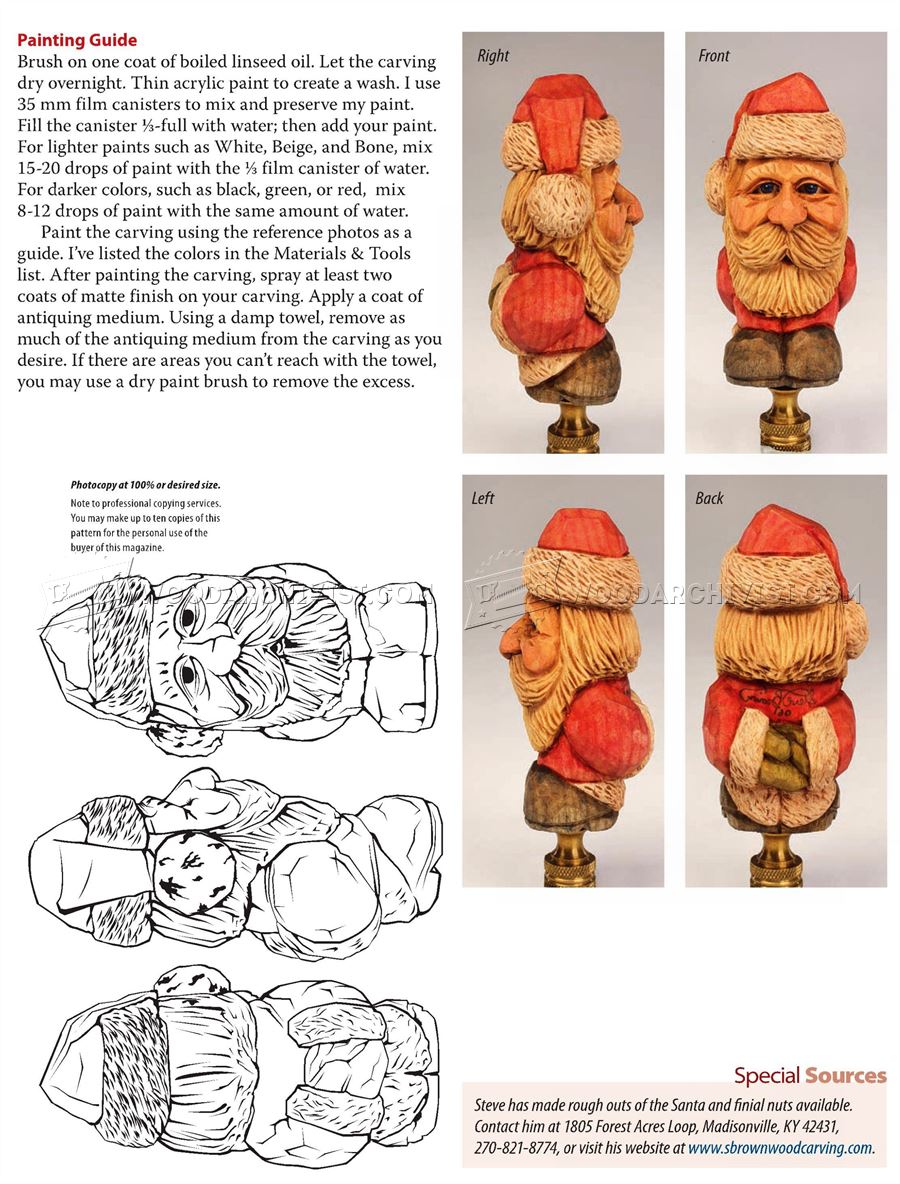 Carving Santa Lamp Finial