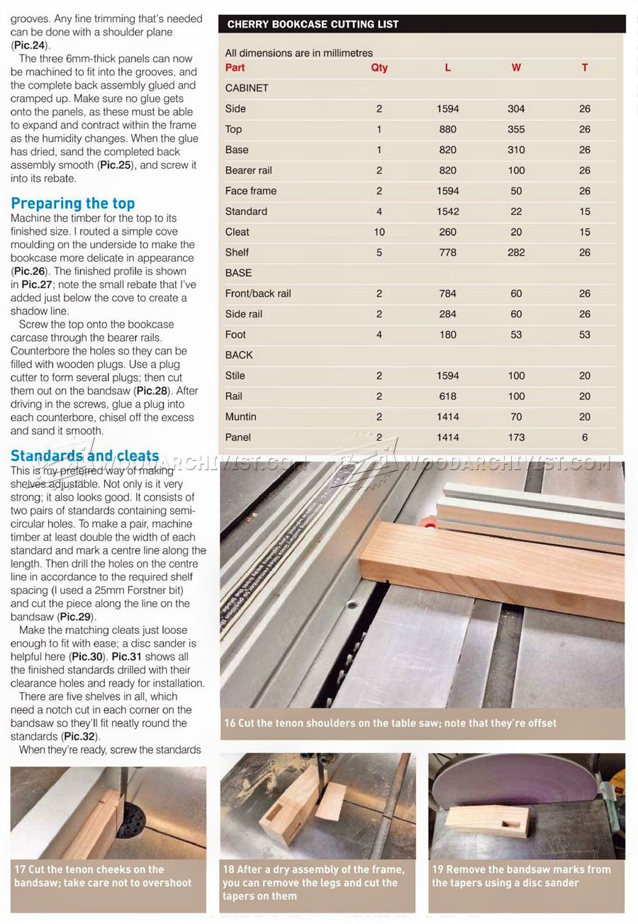 Bookcase Plans
