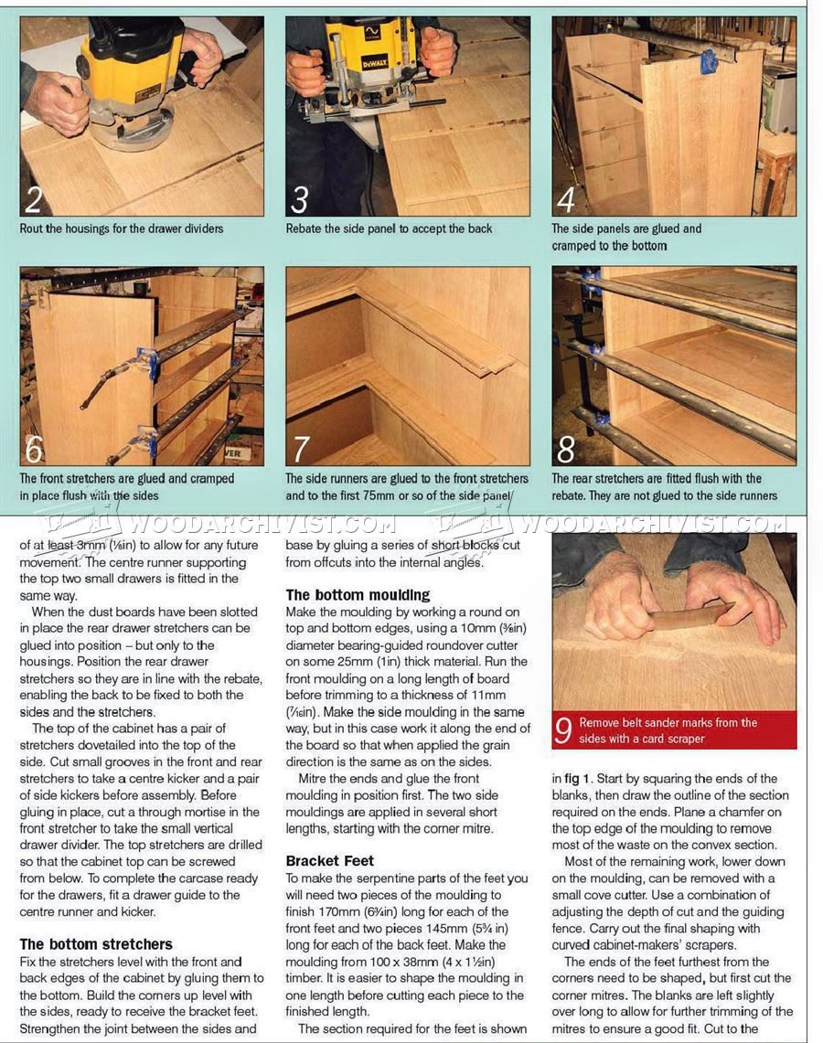 Fumed Oak Chest of Drawers Plans