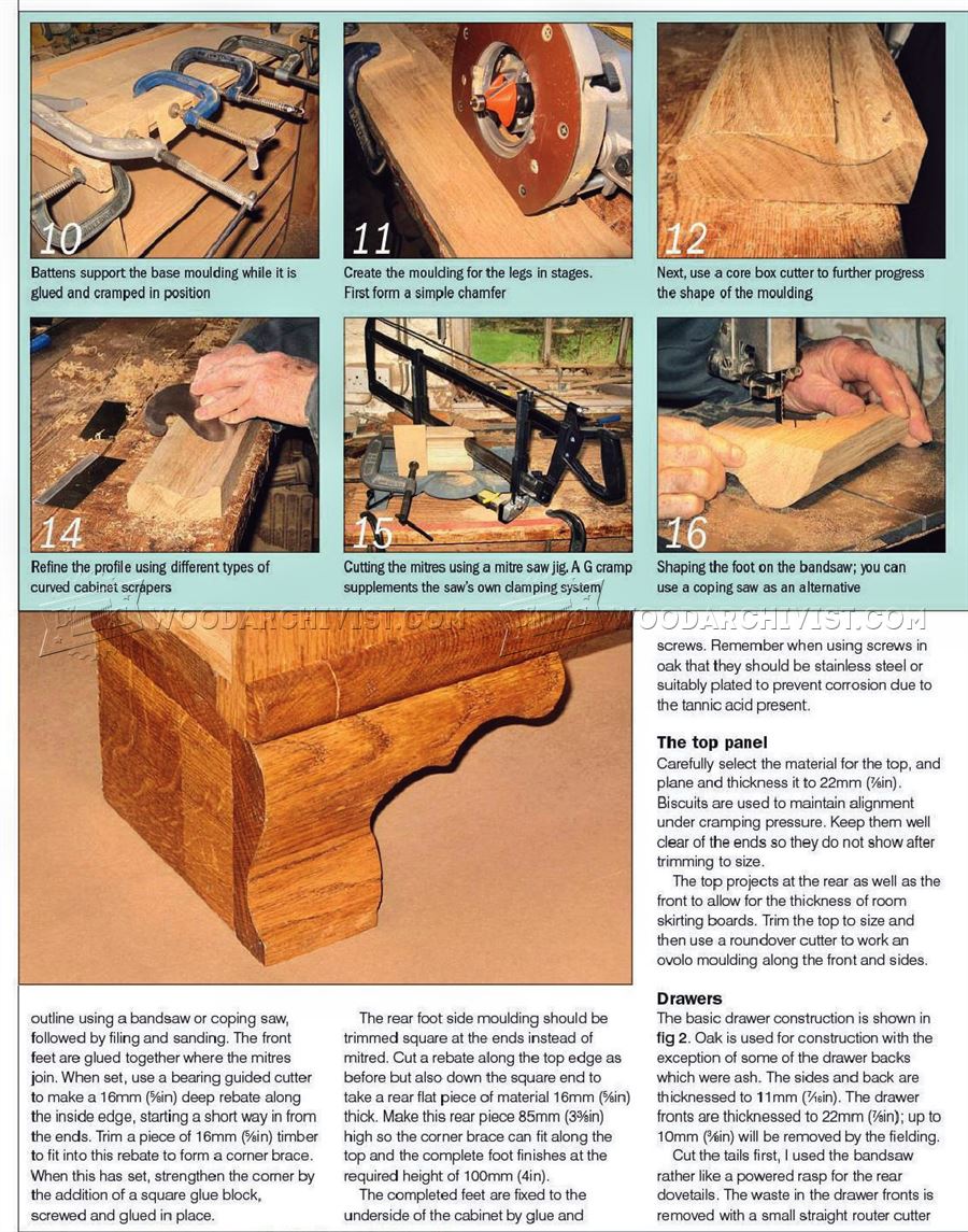 Fumed Oak Chest of Drawers Plans