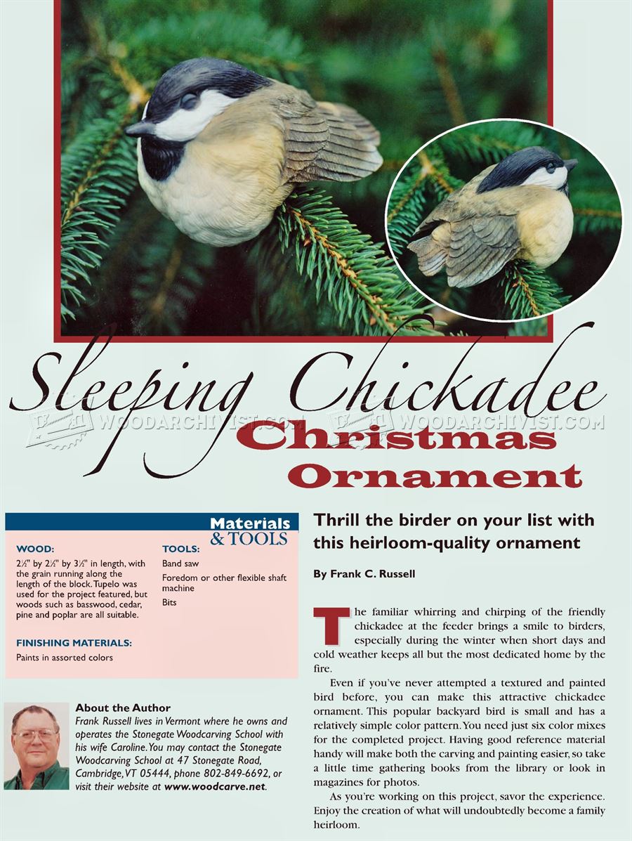 Bird Carving: Sleeping Chickadee