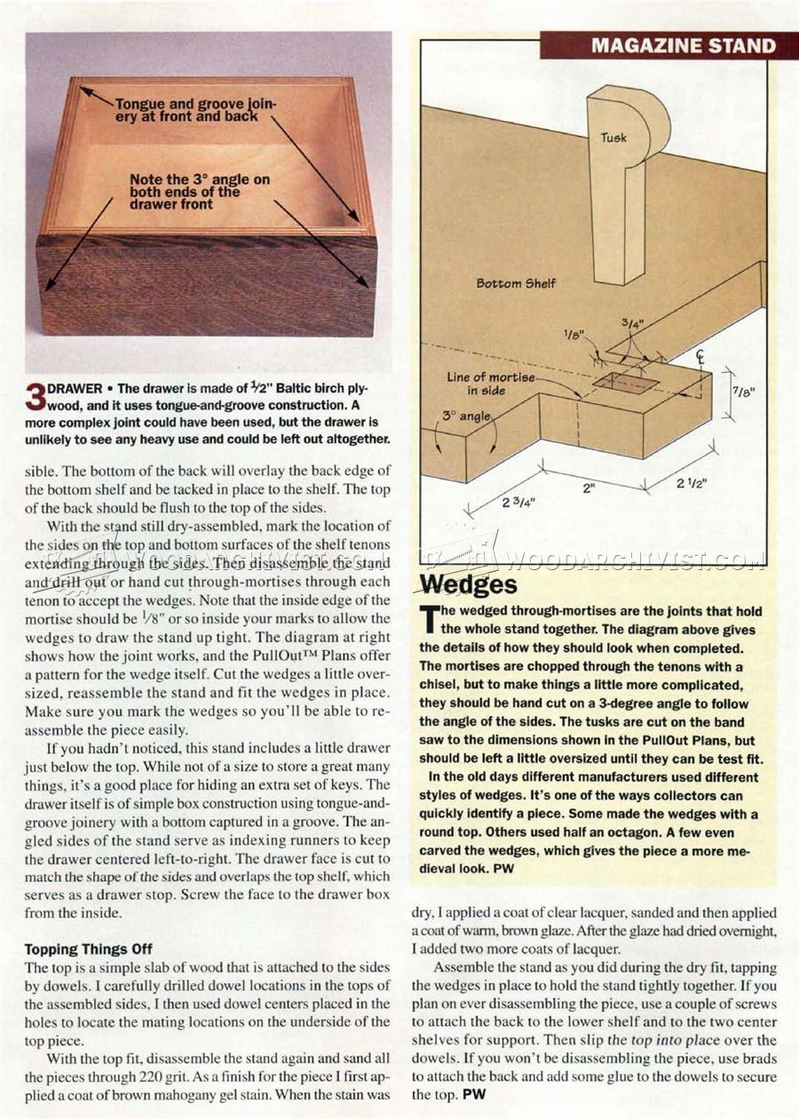 Arts & Crafts Stand Bookcase Plans
