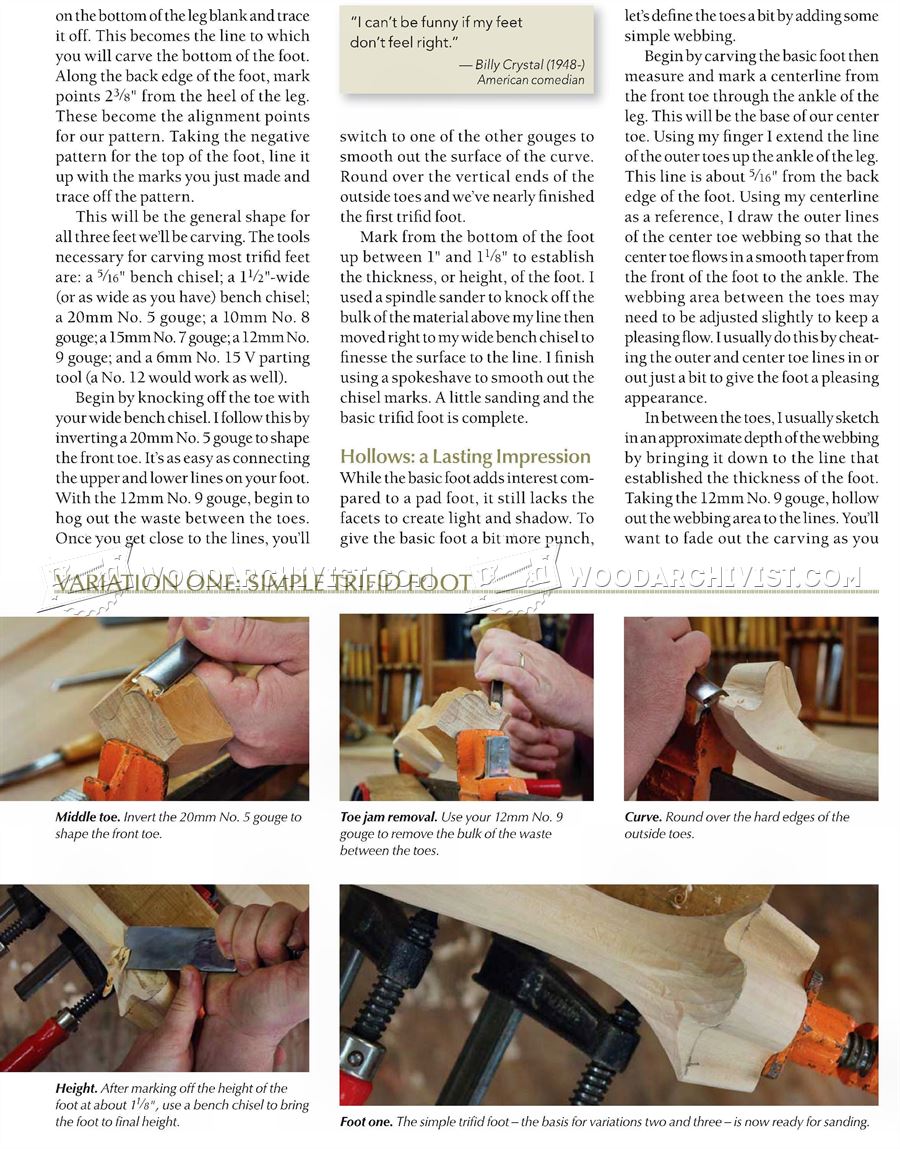 Carving a Trifid Foot