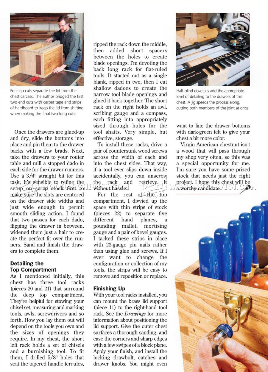 Dovetailed Tool Chest Plans