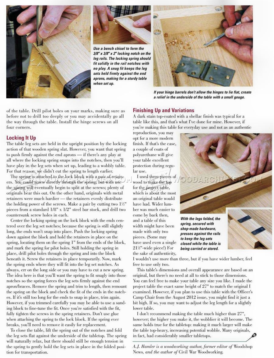 Civil War Folding Table Plans
