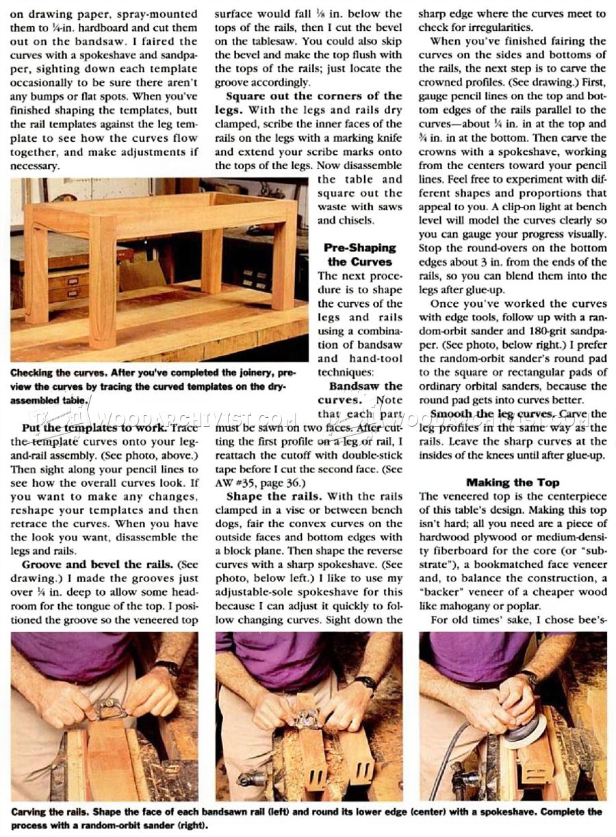 Carved Coffee Table Plans