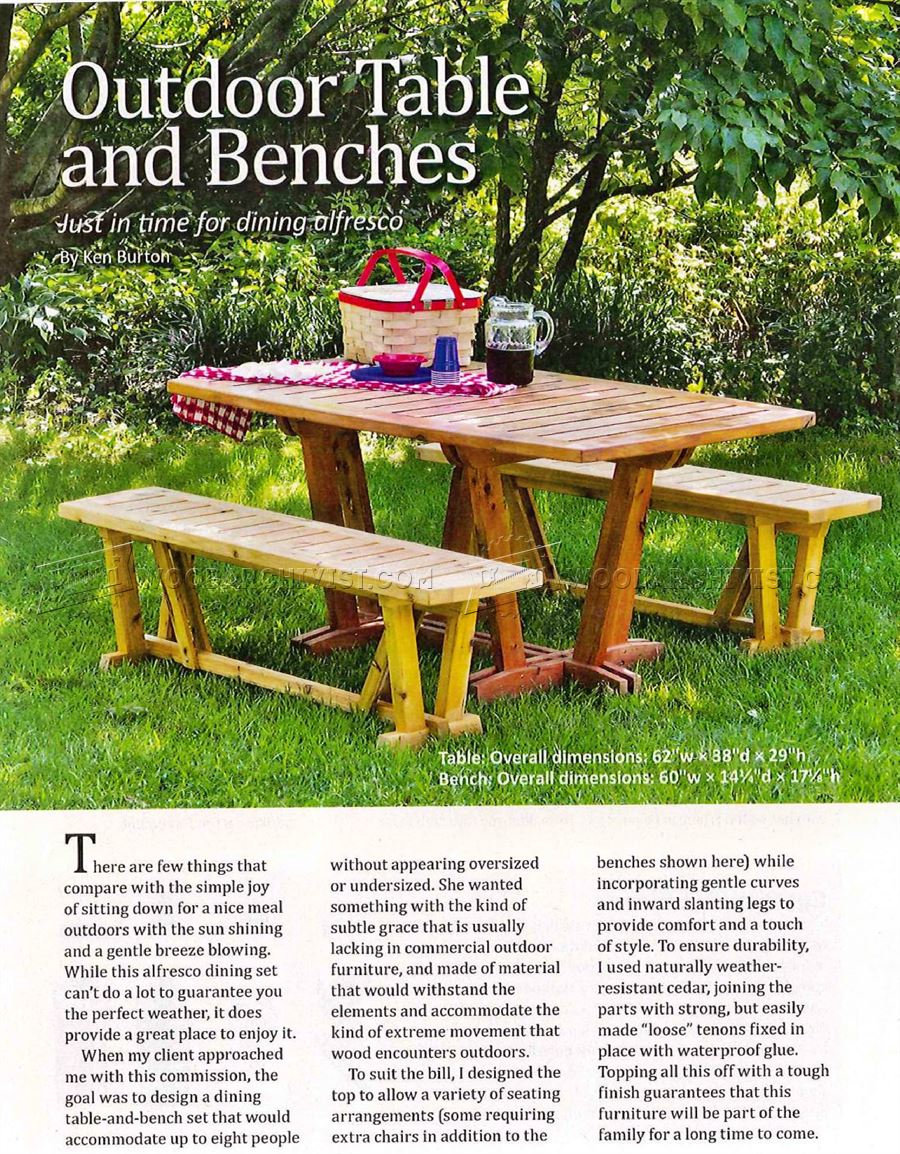 Outdoor Table and Benches