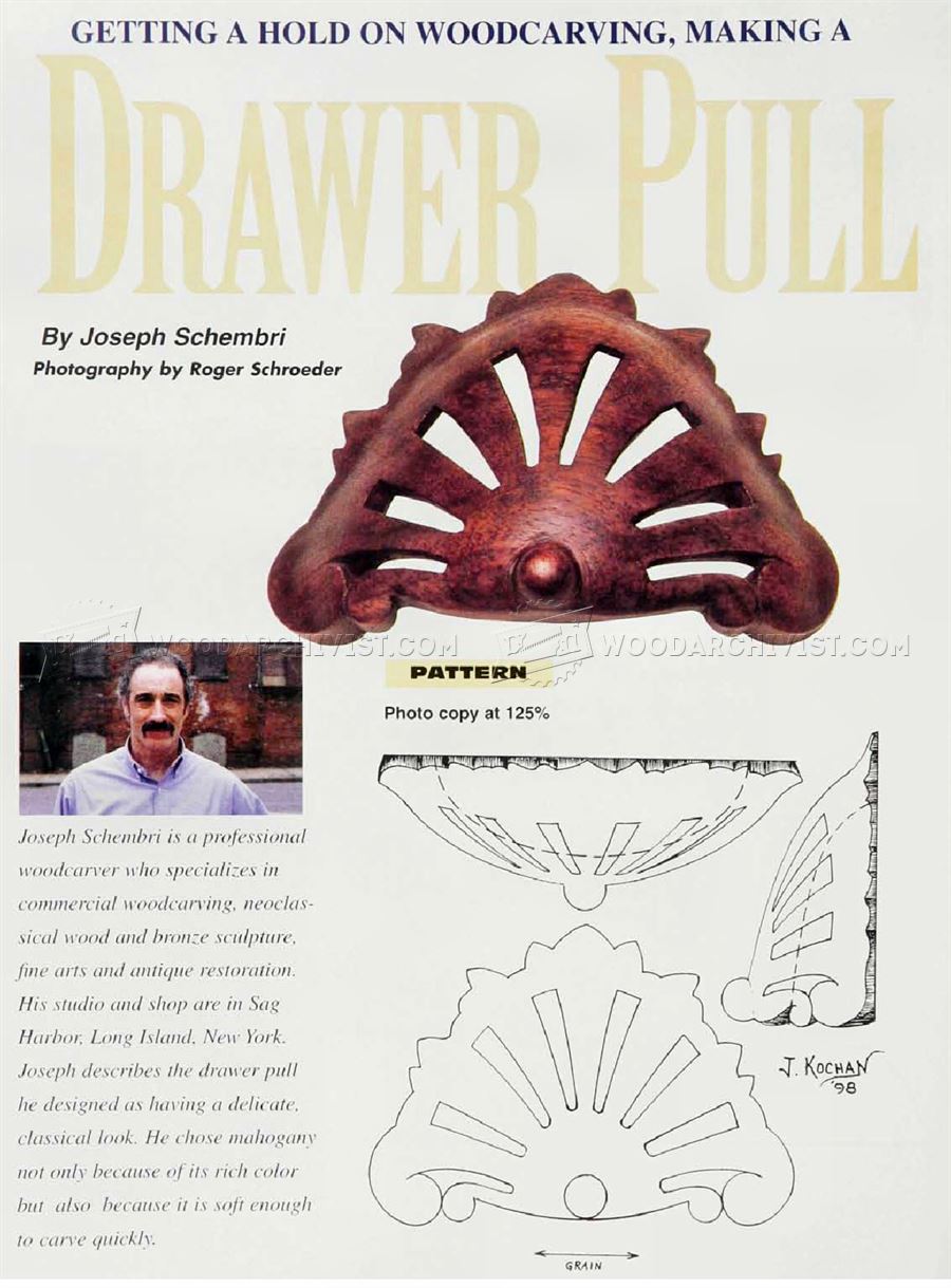 Drawer Pull Carving - Wood Carving Patterns