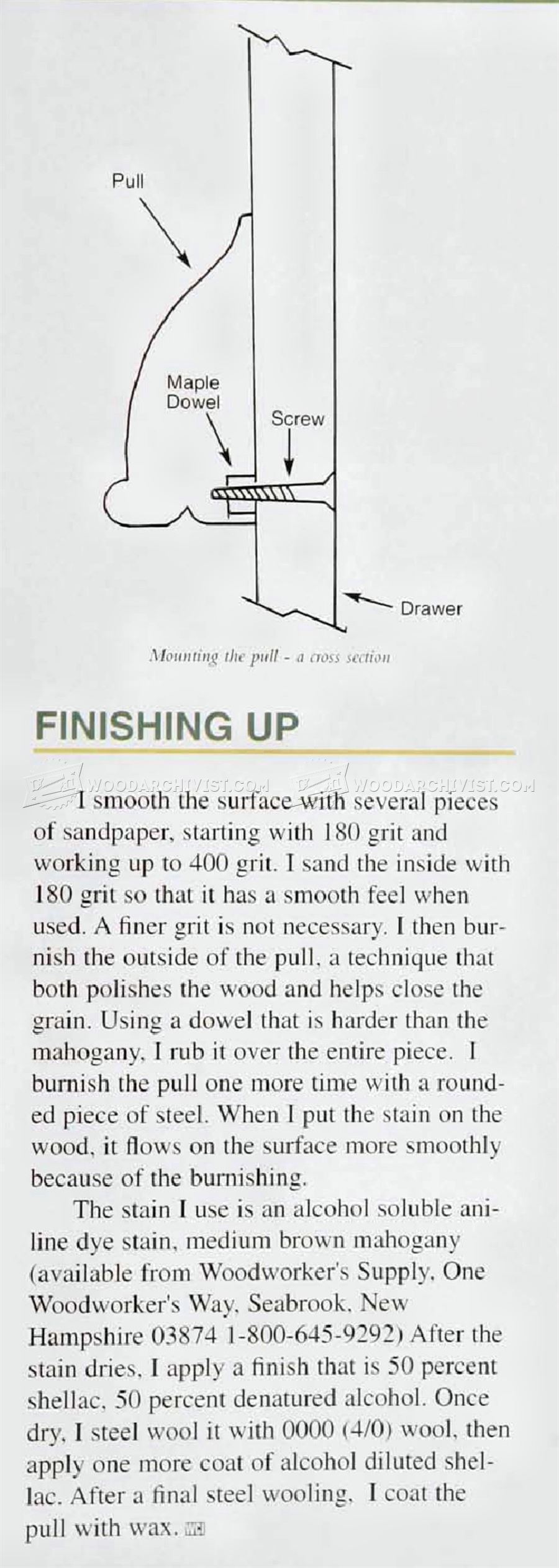 Drawer Pull Carving - Wood Carving Patterns