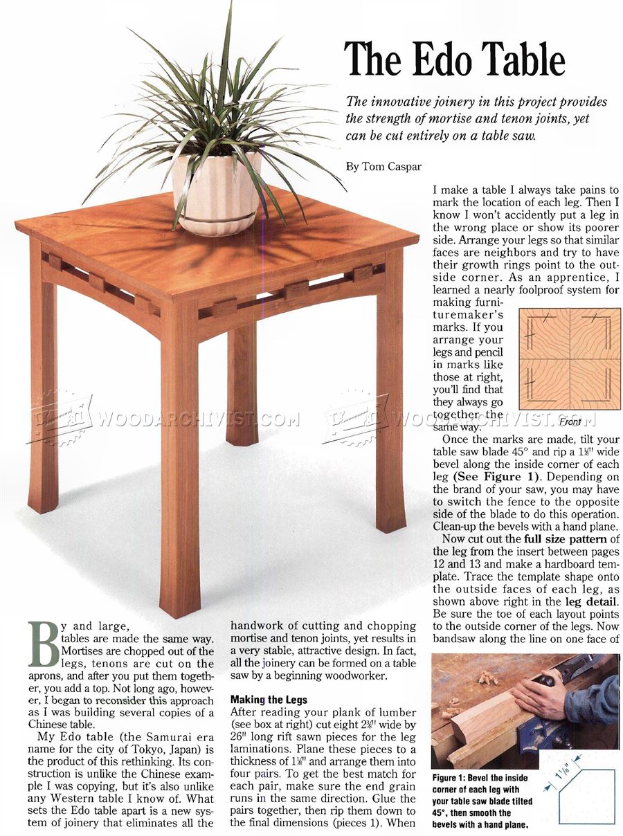 Edo Table Plans