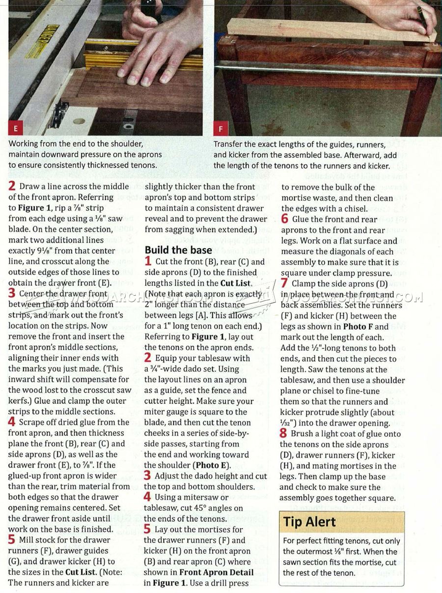 One-Drawer Table Plans