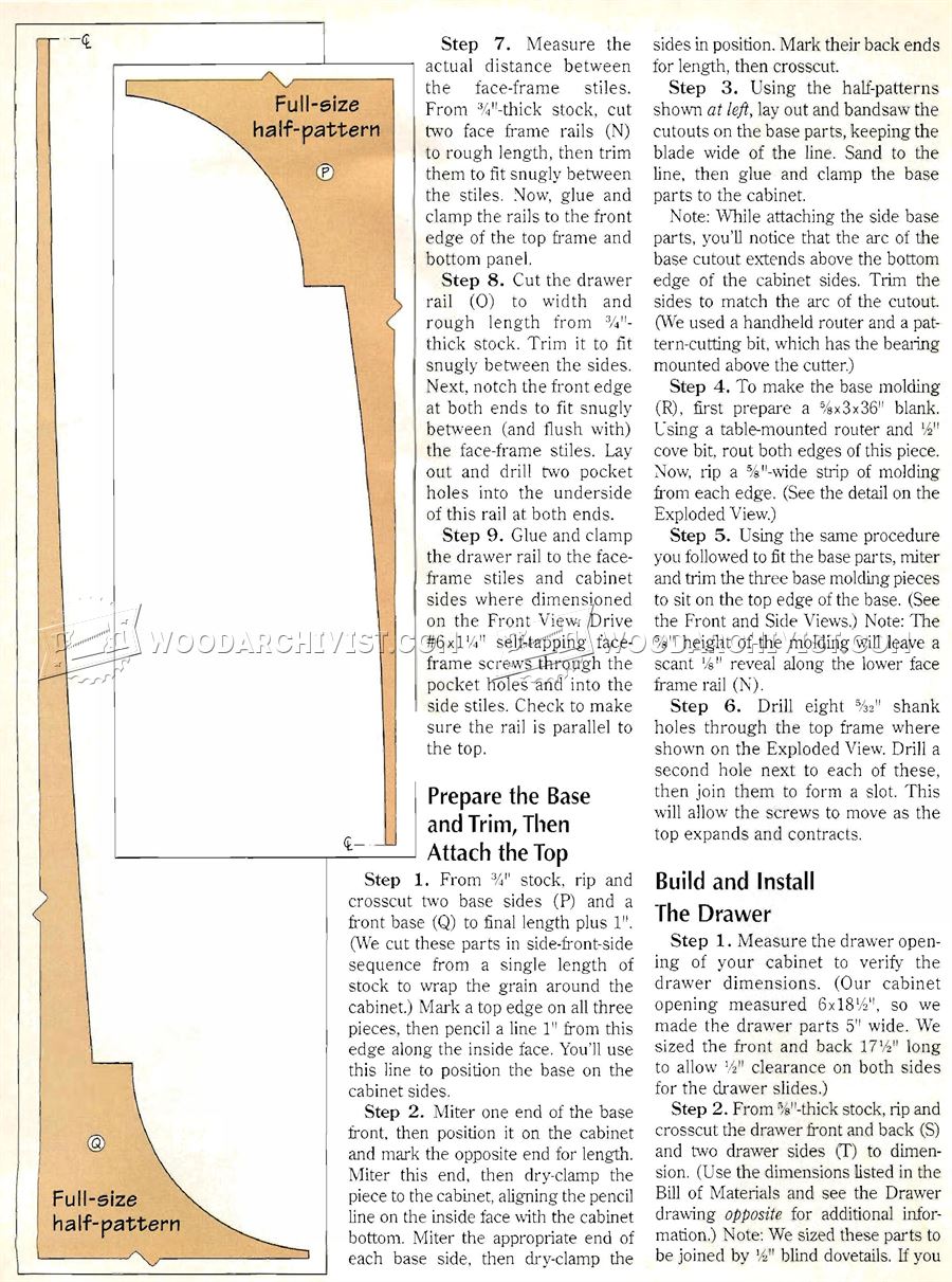 Traditional Oak Night Stand Plans