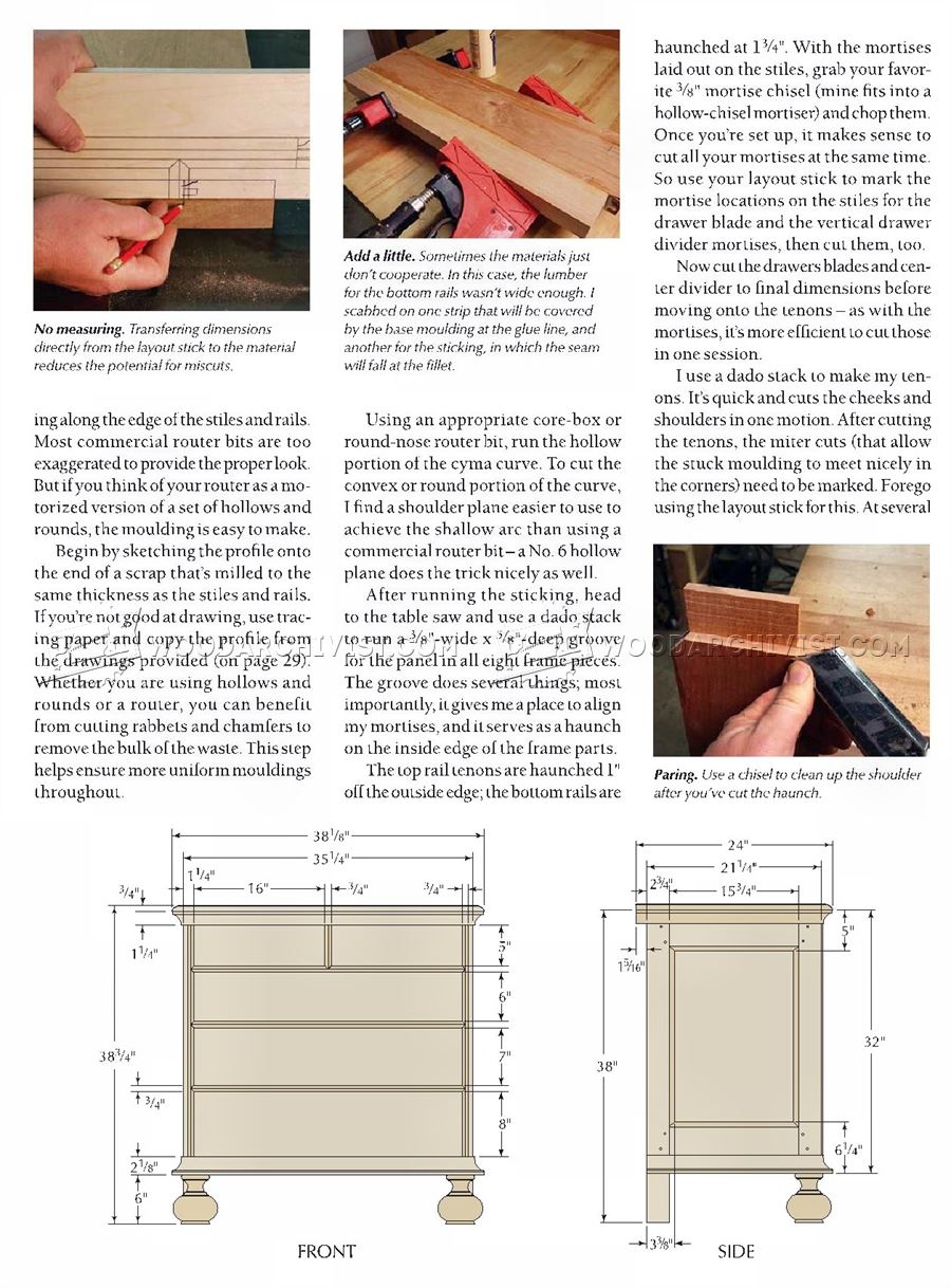 William and Mary Chest of Drawers Plans