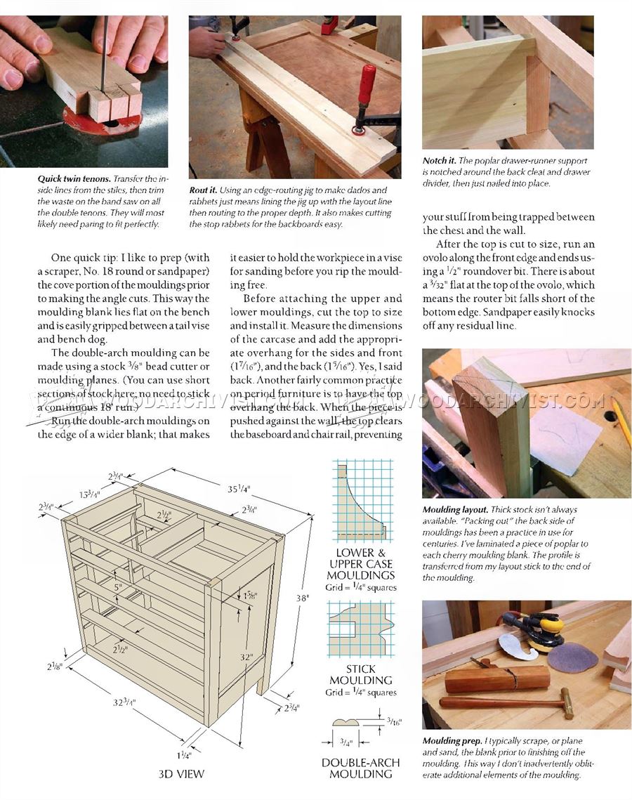 William and Mary Chest of Drawers Plans