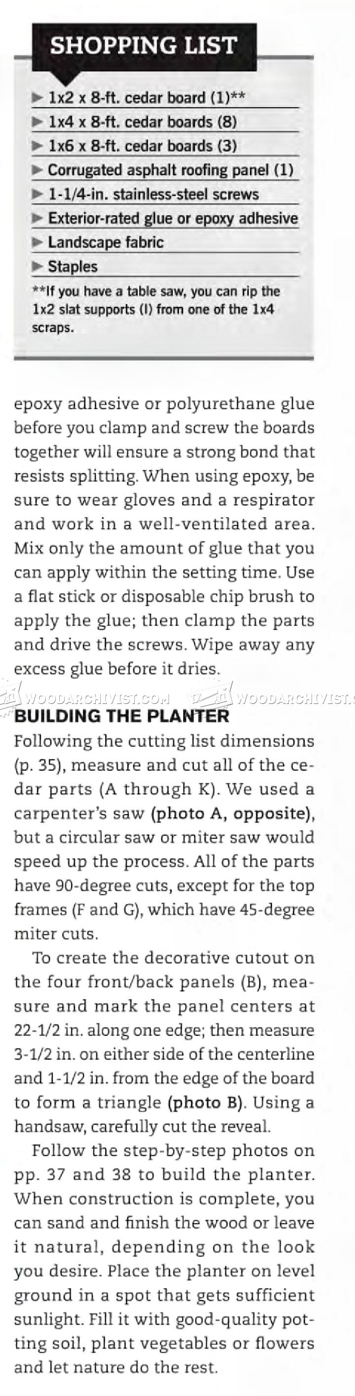 Planter Box Plans