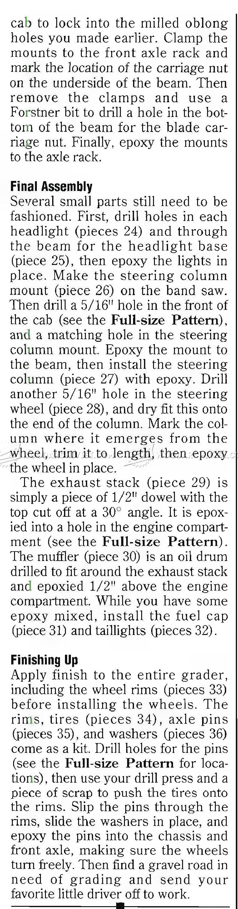 Wooden Road Grader Plans