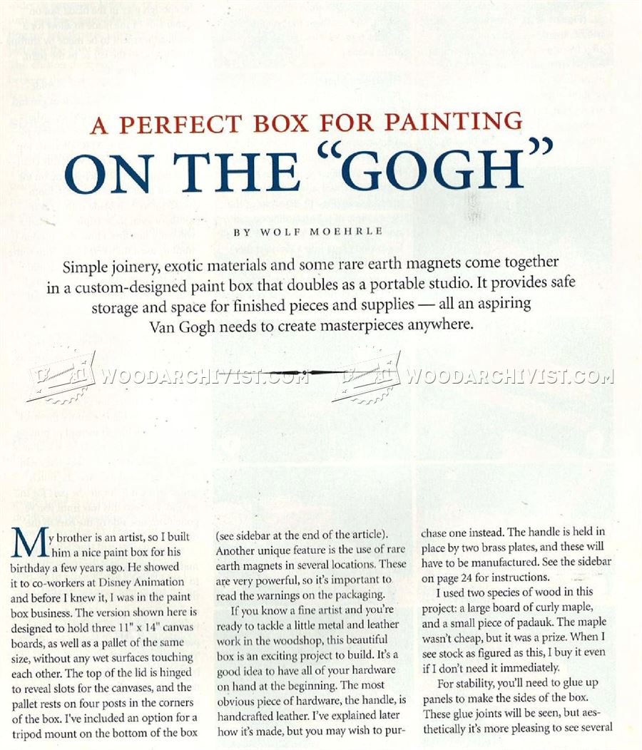Painting Box Plans