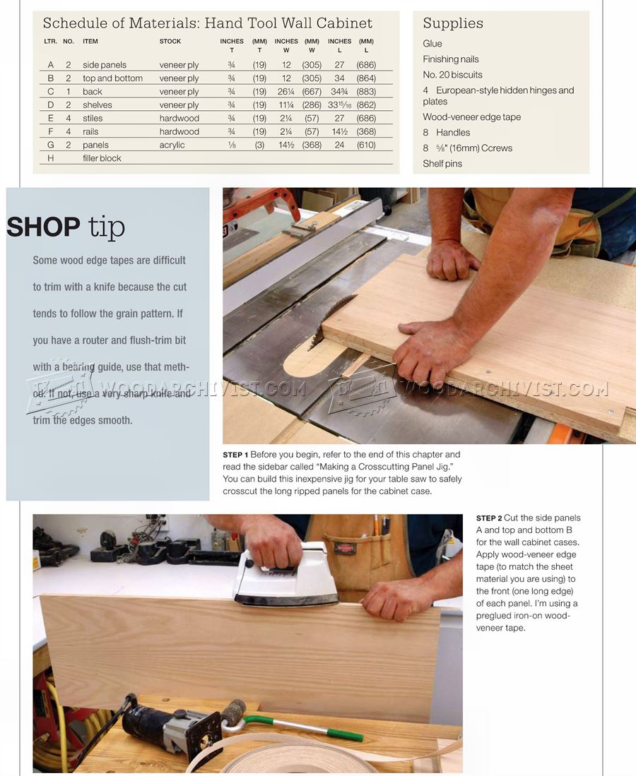 Hand Tool Wall Cabinet Plans
