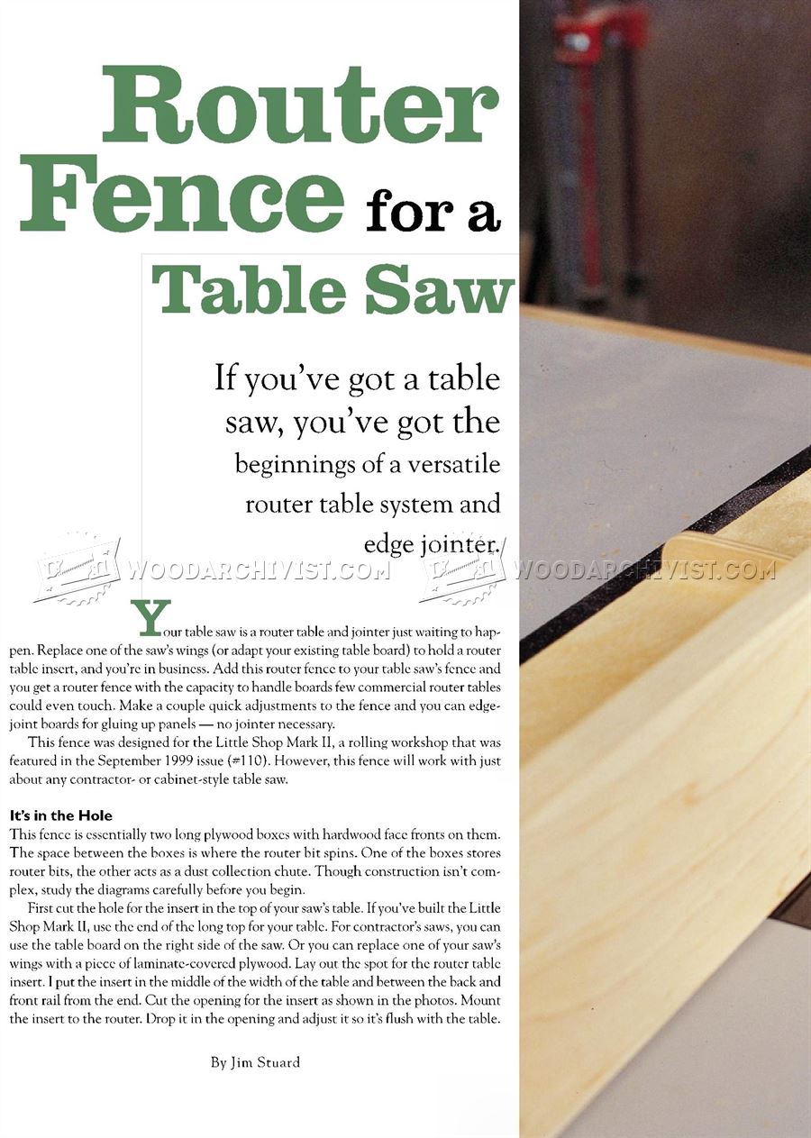 Router Fence for a Table Saw