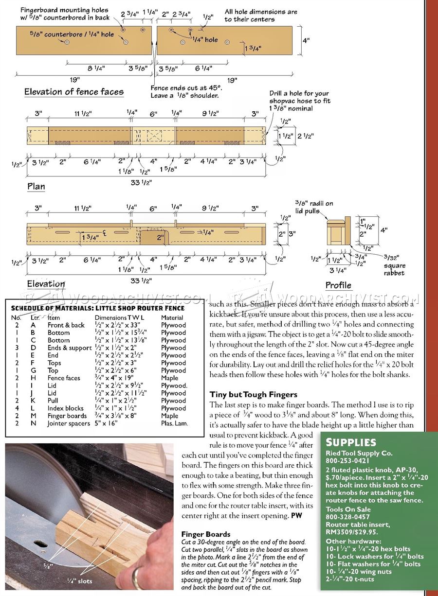 Router Fence for a Table Saw