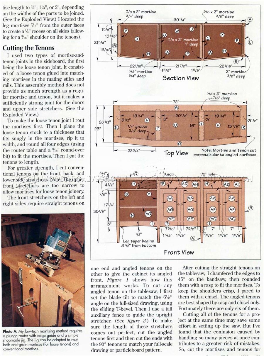 Angle-Front Sideboard Plans