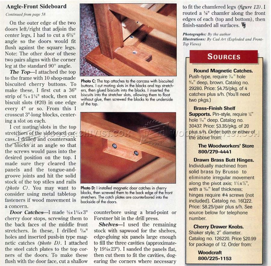 Angle-Front Sideboard Plans