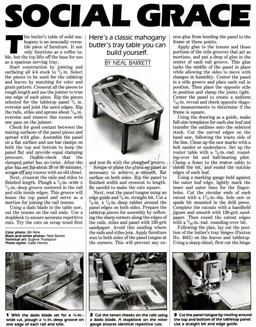 Tray Table Plans