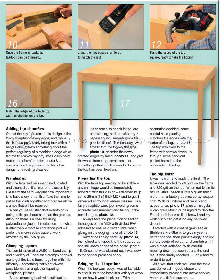 Beech Dining Table Plan