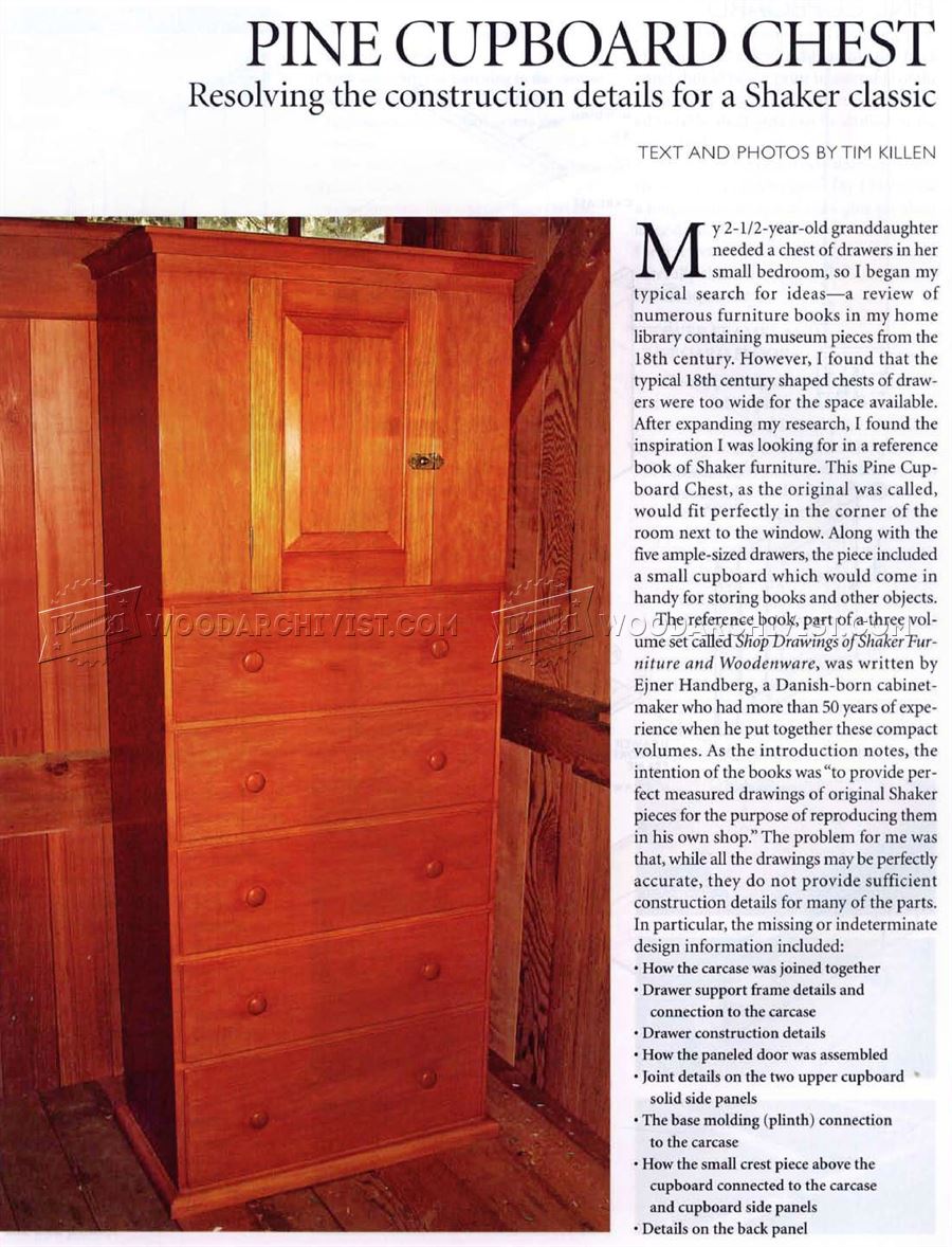 Pine Cupboard Chest  Plans