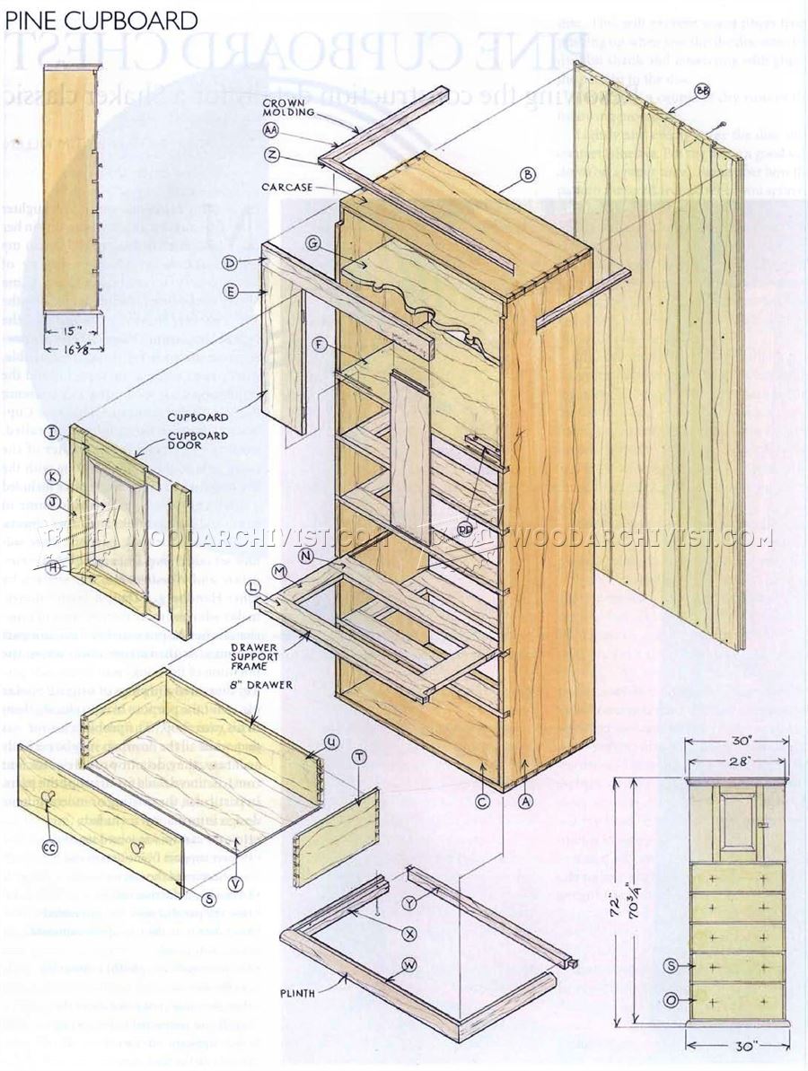 Pine Cupboard Chest  Plans