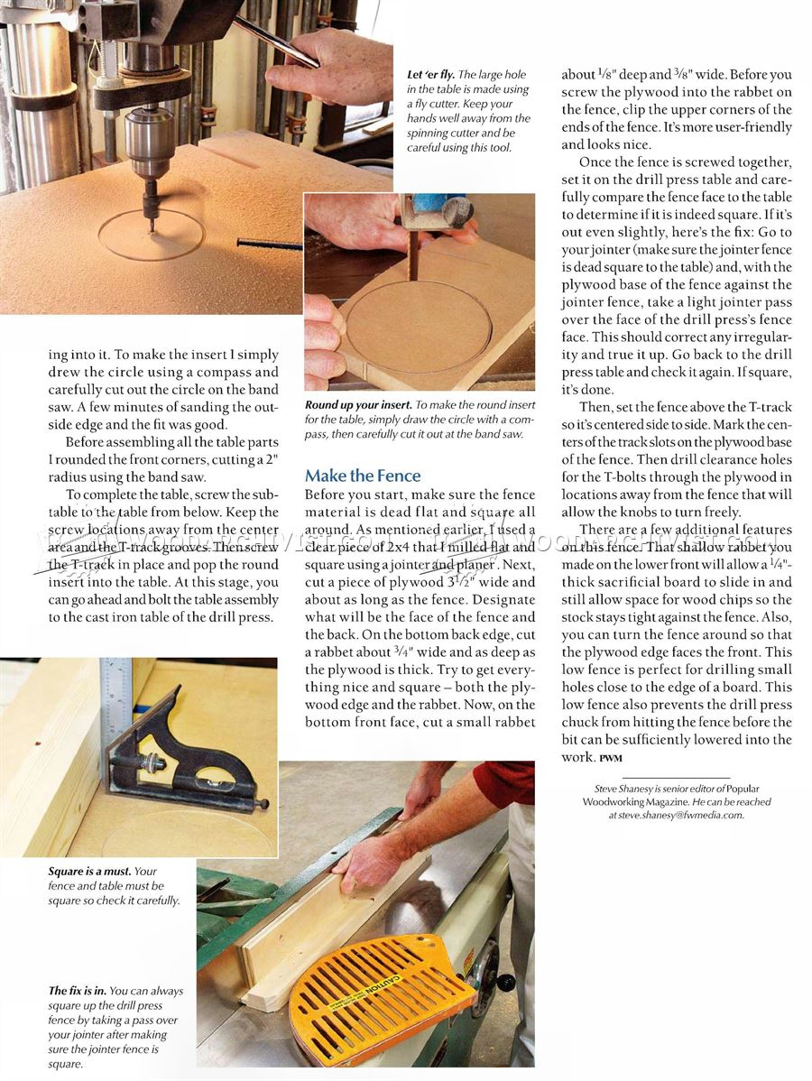 Drill Press Table Plan
