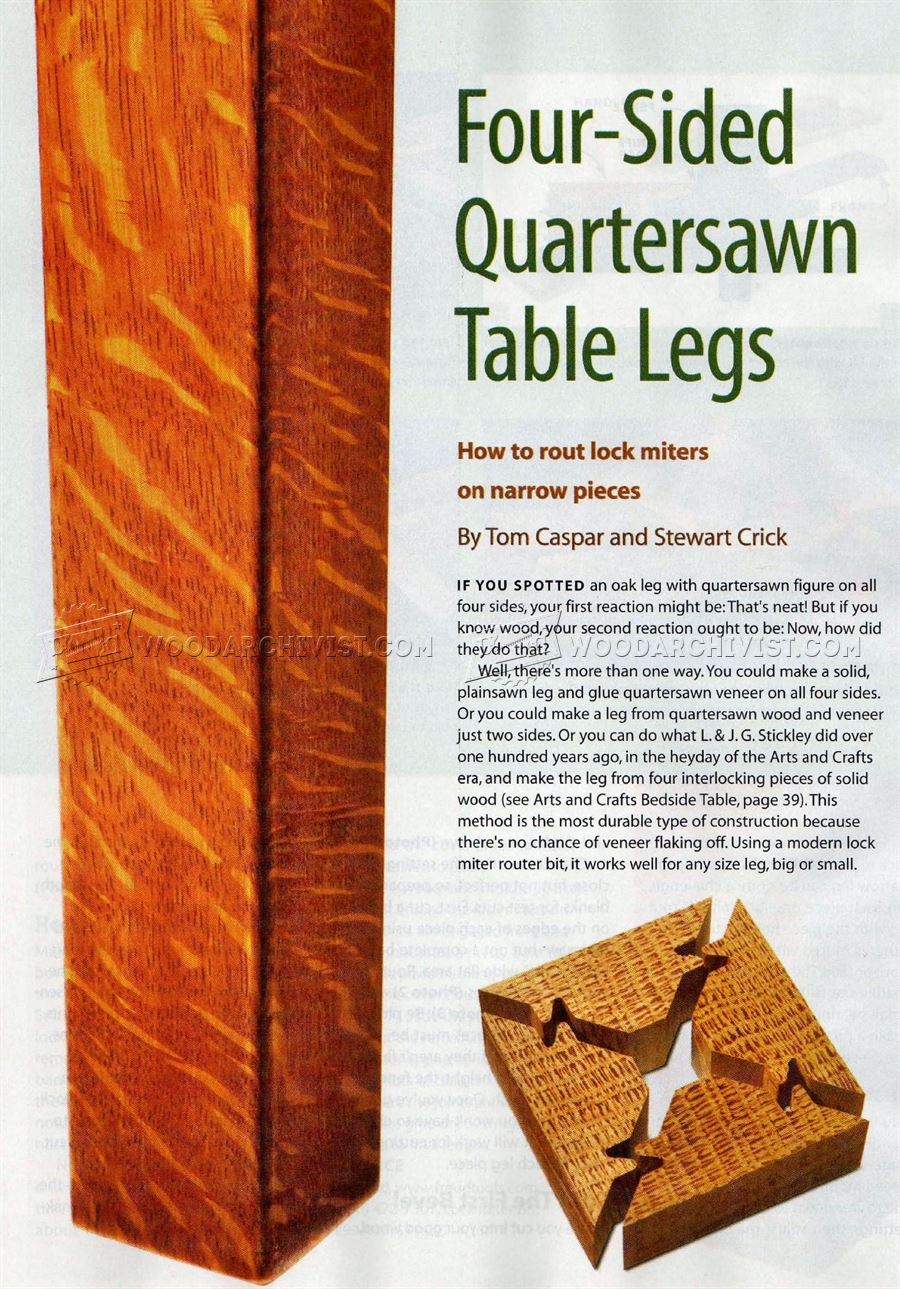 Four-Sided Quartersawn Table Legs