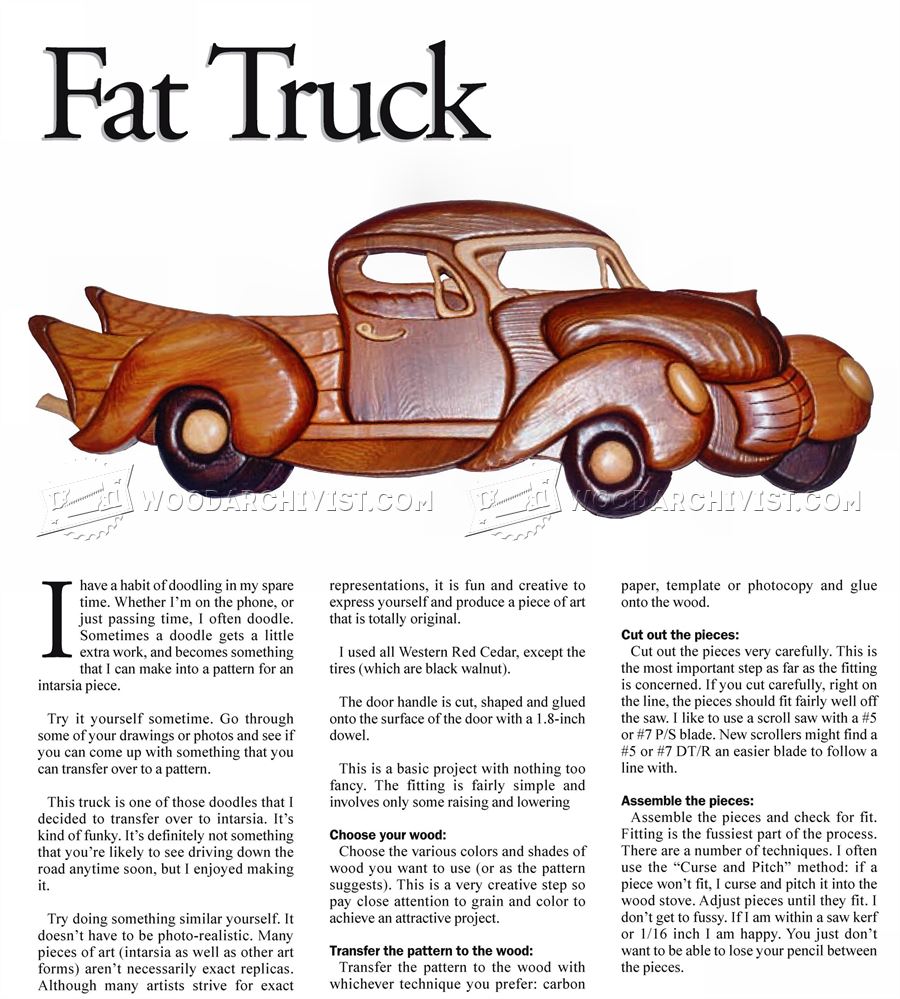 Fat Truck - Intarsia Projects