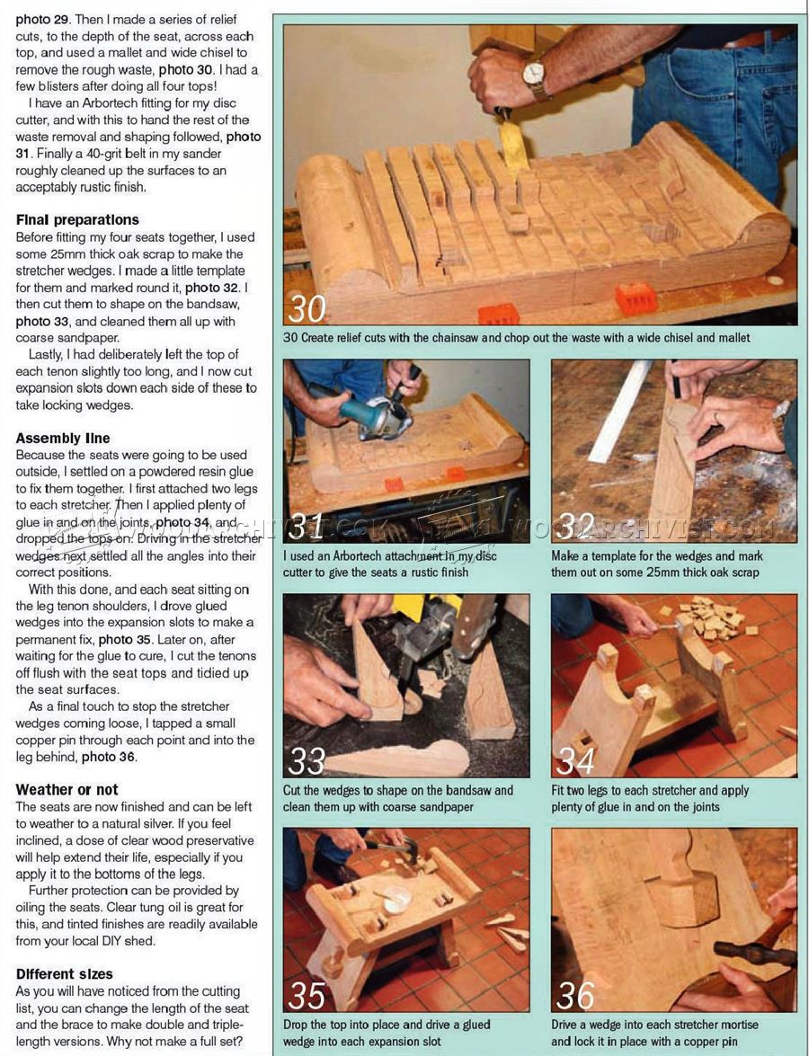 Carved Garden Seat Plans