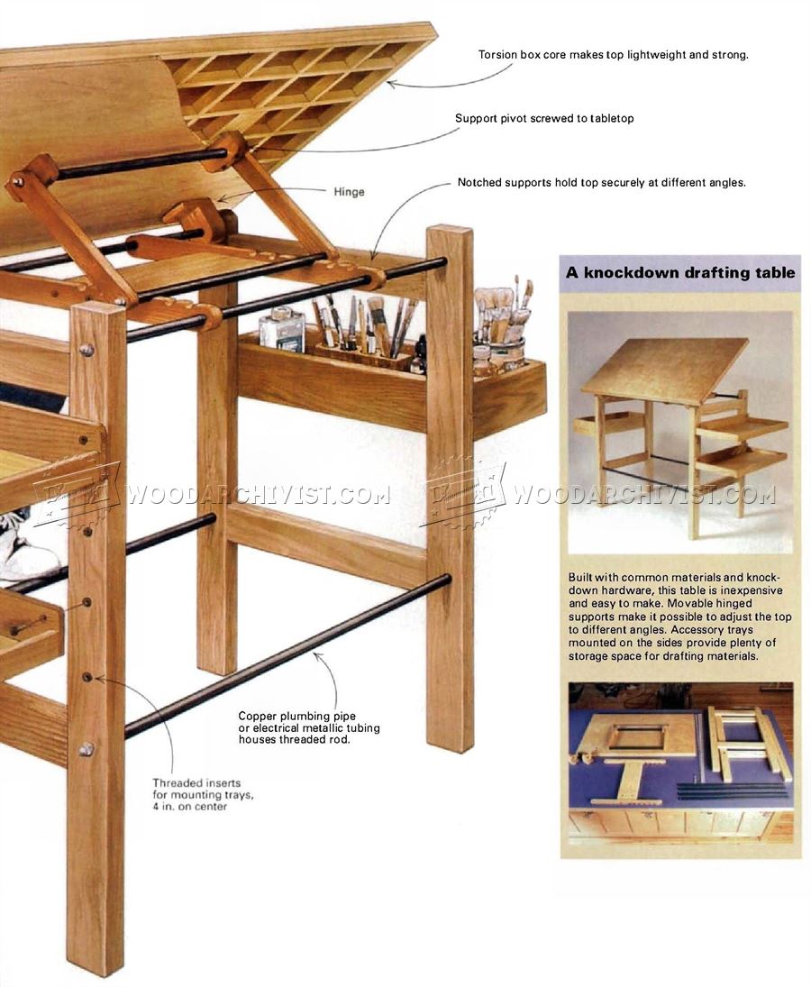 Drafting table hinge/support..