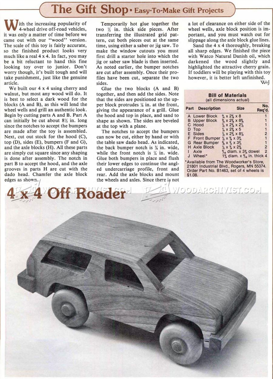 Wooden 4х4 Off Roader Plan