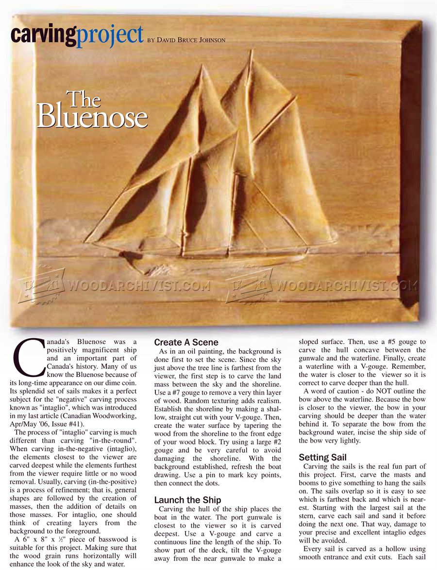 The Bluenose - Intaglio Wood Carving