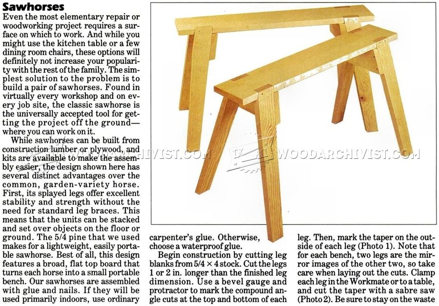 Sawhorses Plans