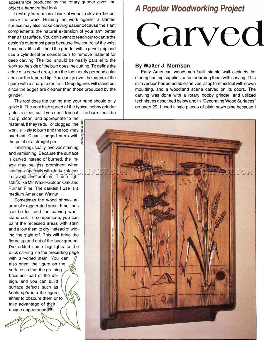 Carved Wall Cabinet Plans