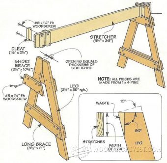Carpenter's Sawhorse Plan • WoodArchivist