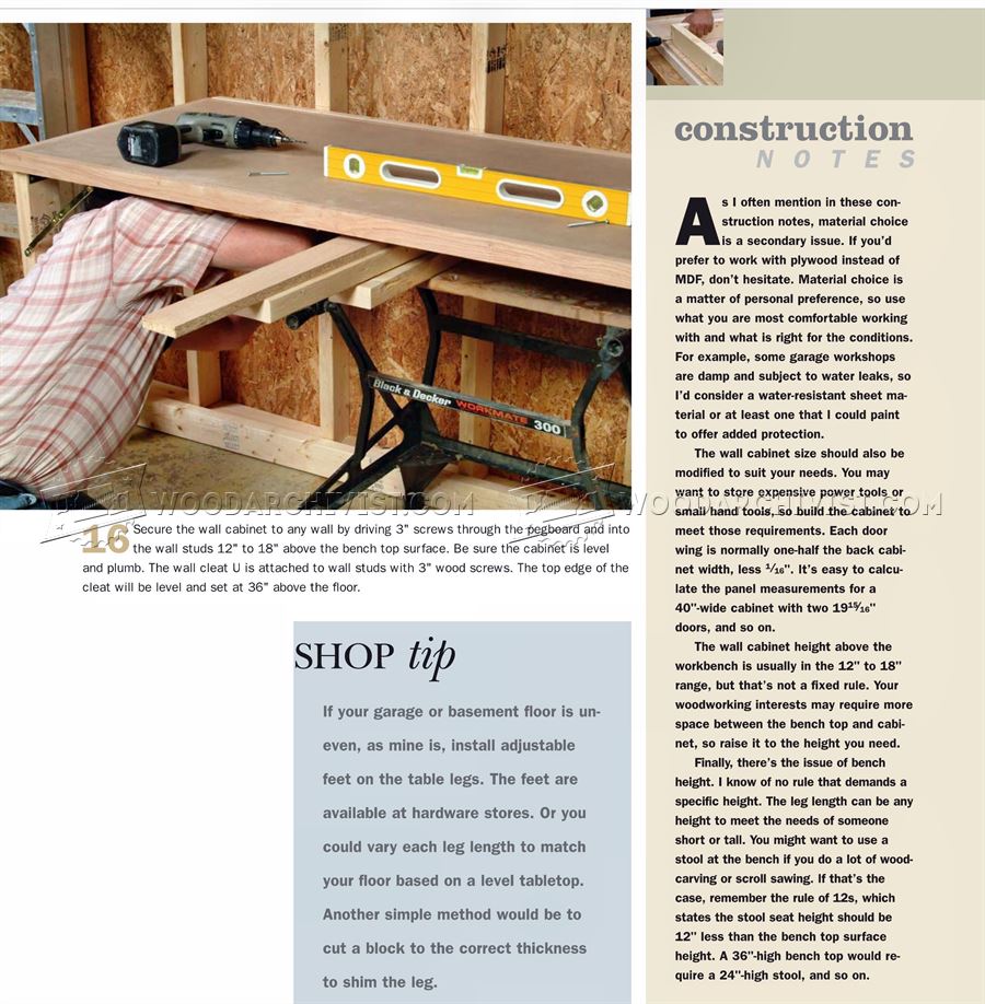 Fold Down Worktable Plans