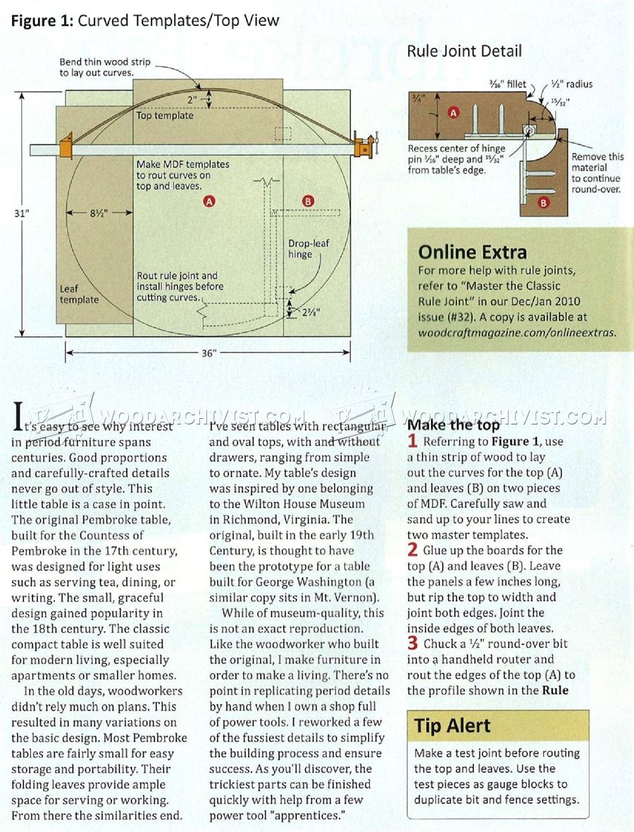 Pembroke Table Plans