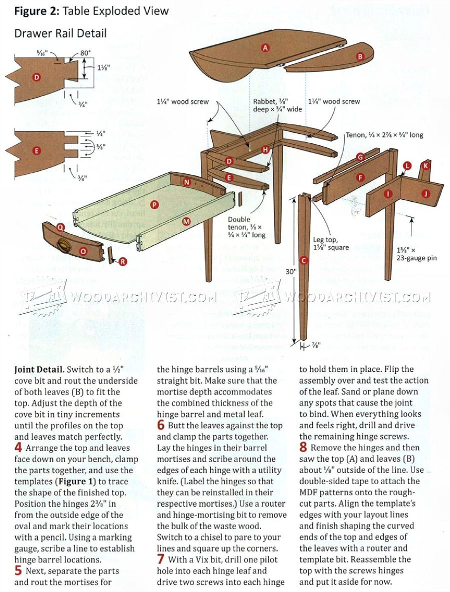 Pembroke Table Plans