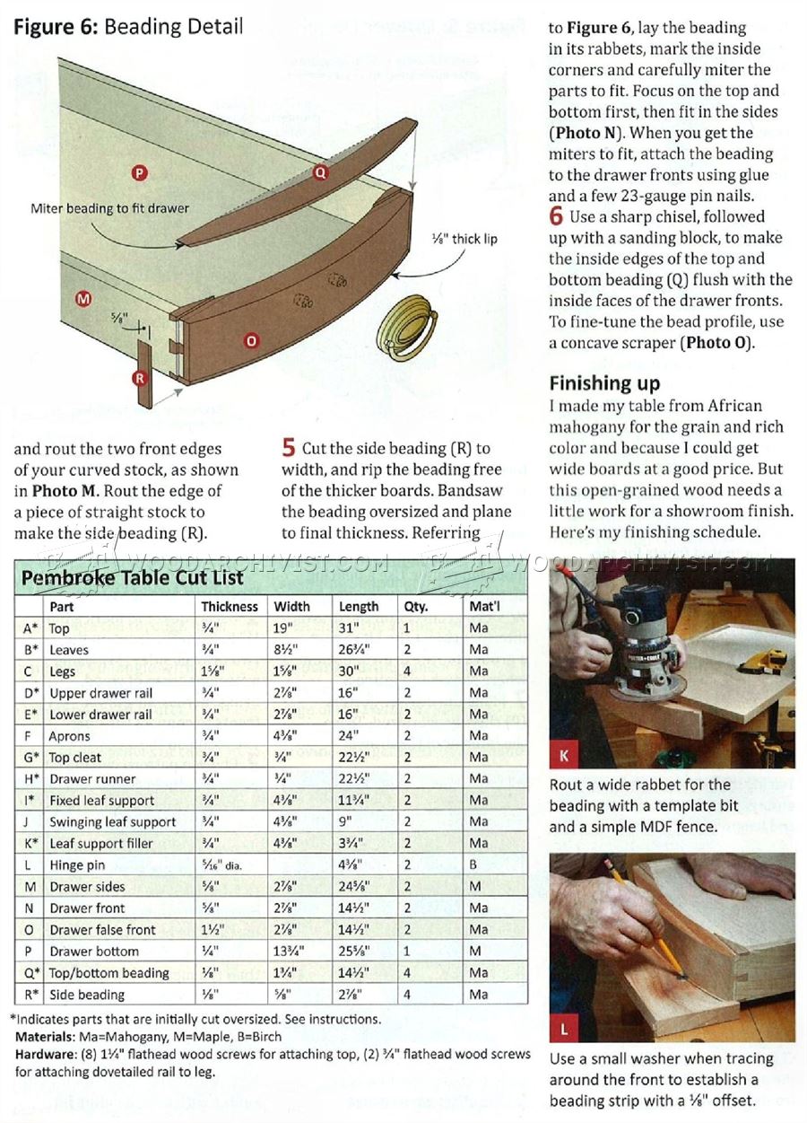 Pembroke Table Plans