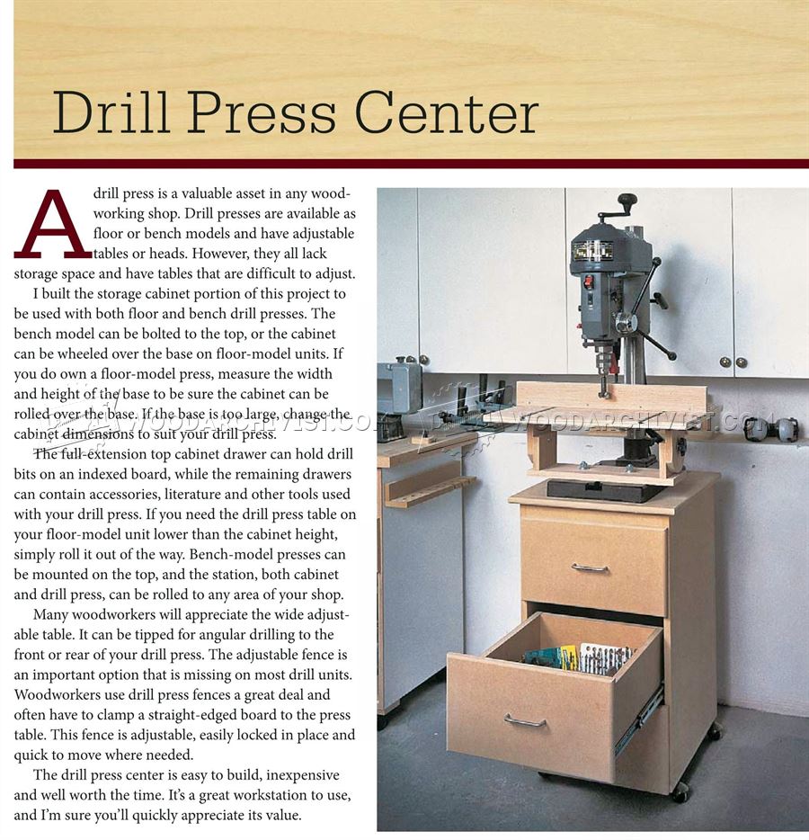Drill Press Center Plans